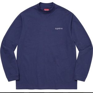 Supreme BRAND NEW Mock Neck L/S Top Navy